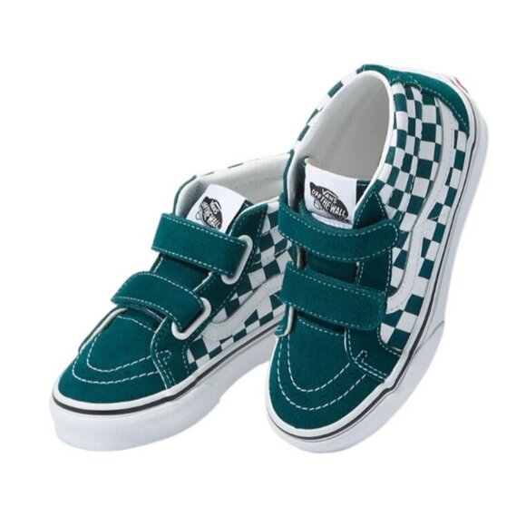 Vans Sk8-Mid V Reissue Checkerboard Teal Size 8 Kids New In Box - Picture 8 of 9
